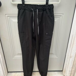 Jaanuu black essential 5 pocket jogger scrub pants size XSP